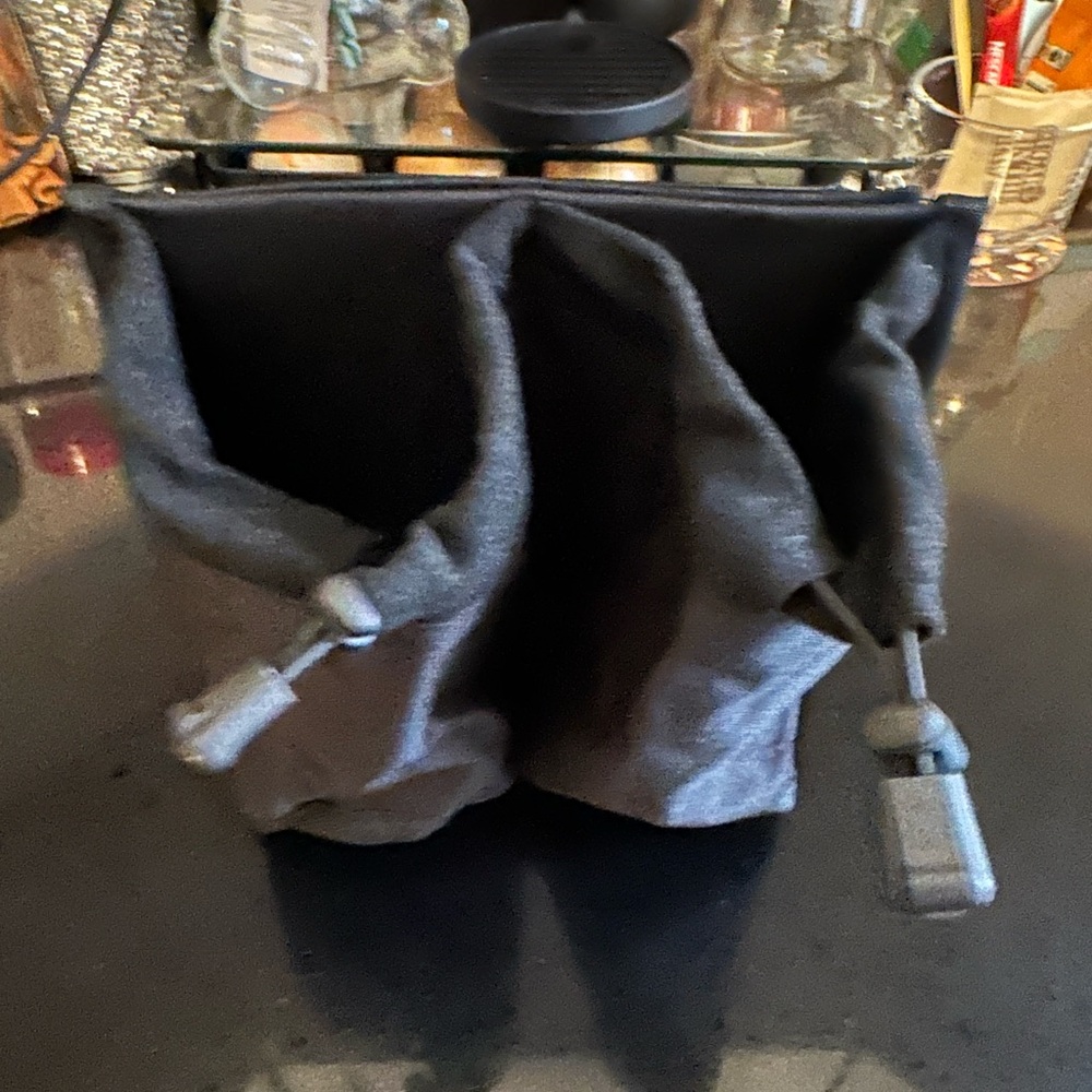 Black Triple Drawstring Pouch Organizer